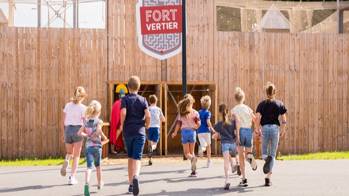 Entrance Fort Vertier Children in the Veluwe in 