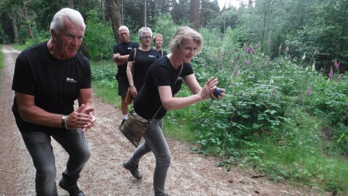 Road bowling on the Veluwe in 